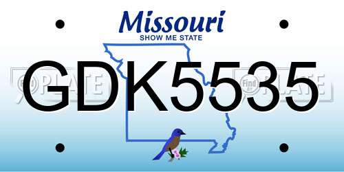 GDK5535 Missouri License Plate