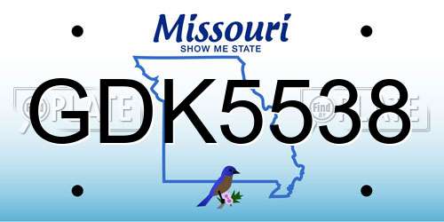 GDK5538 Missouri License Plate