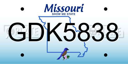 GDK5838 Missouri License Plate