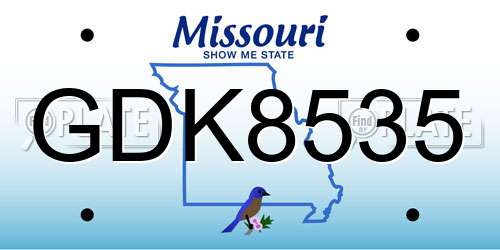 GDK8535 Missouri License Plate