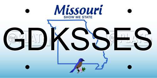 GDKSSES Missouri License Plate
