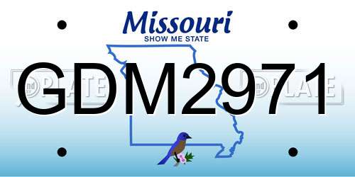 GDM2971 Missouri License Plate