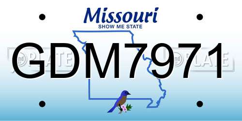 GDM7971 Missouri License Plate