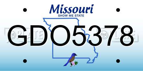 GDO5378 Missouri License Plate