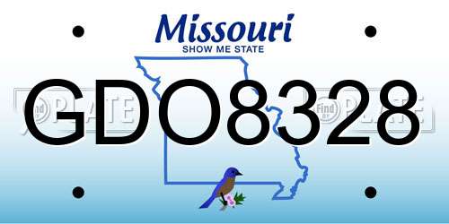 GDO8328 Missouri License Plate