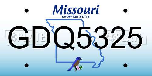 GDQ5325 Missouri License Plate
