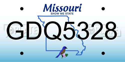 GDQ5328 Missouri License Plate