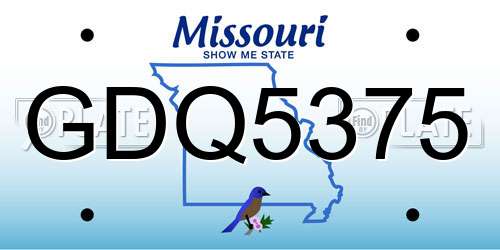GDQ5375 Missouri License Plate
