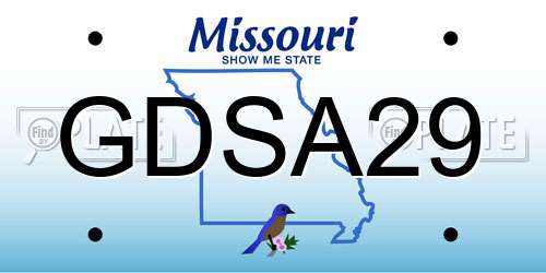 GDSA29 Missouri License Plate