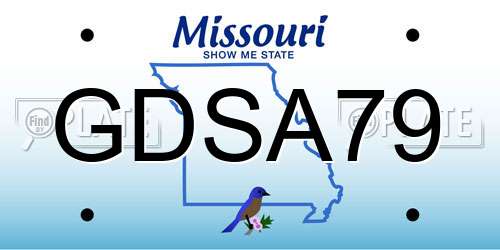 GDSA79 Missouri License Plate