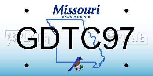 GDTC97 Missouri License Plate