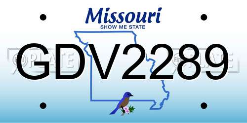 GDV2289 Missouri License Plate