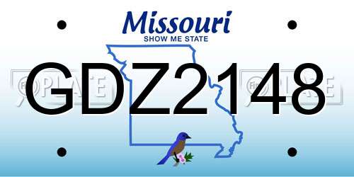 GDZ2148 Missouri License Plate