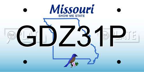 GDZ31P Missouri License Plate