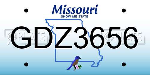 GDZ3656 Missouri License Plate