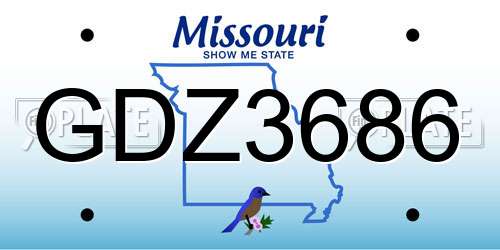 GDZ3686 Missouri License Plate