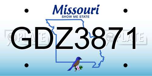 GDZ3871 Missouri License Plate