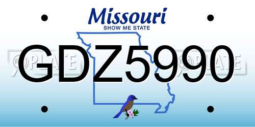 GDZ5990 Missouri License Plate