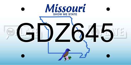 GDZ645 Missouri License Plate