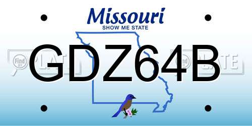 GDZ64B Missouri License Plate