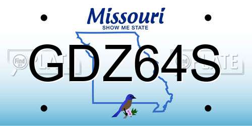 GDZ64S Missouri License Plate