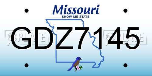 GDZ7145 Missouri License Plate