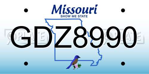 GDZ8990 Missouri License Plate