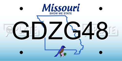 GDZG48 Missouri License Plate
