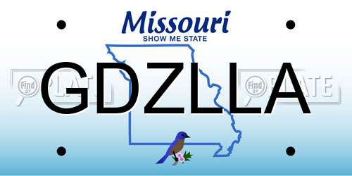 GDZLLA Missouri License Plate