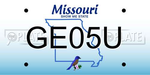 GE05U Missouri License Plate
