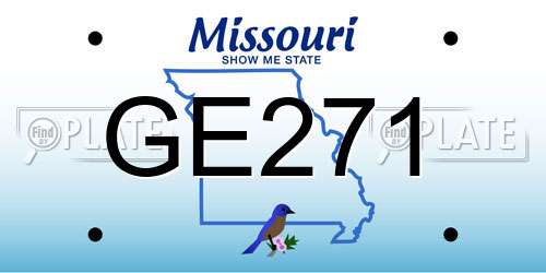 GE271 Missouri License Plate