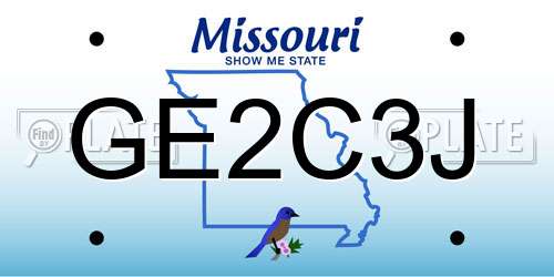 GE2C3J Missouri License Plate