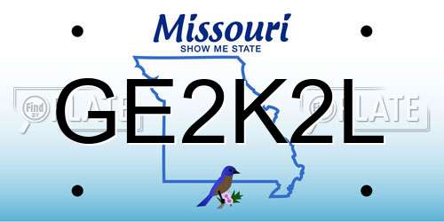 GE2K2L Missouri License Plate