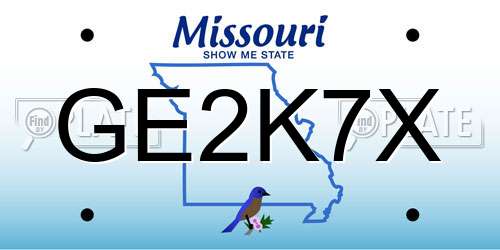 GE2K7X Missouri License Plate