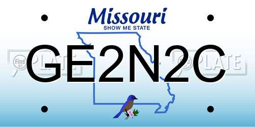 GE2N2C Missouri License Plate