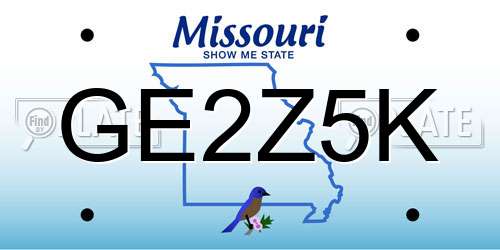 GE2Z5K Missouri License Plate