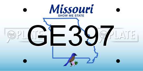 GE397 Missouri License Plate