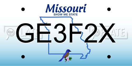 GE3F2X Missouri License Plate