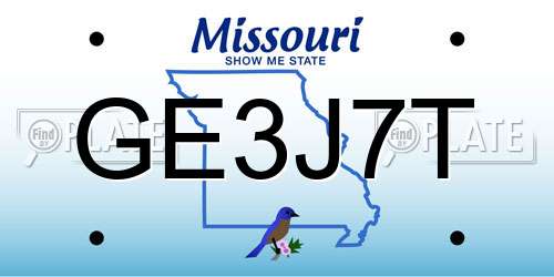 GE3J7T Missouri License Plate