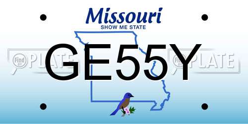GE55Y Missouri License Plate