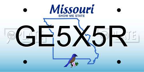 GE5X5R Missouri License Plate