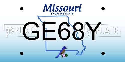 GE68Y Missouri License Plate
