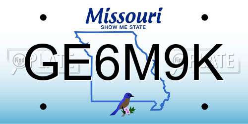 GE6M9K Missouri License Plate