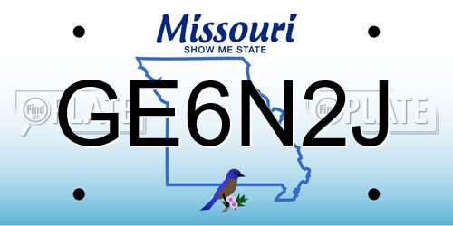 GE6N2J Missouri License Plate