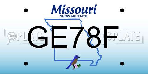 GE78F Missouri License Plate