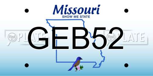 GEB52 Missouri License Plate