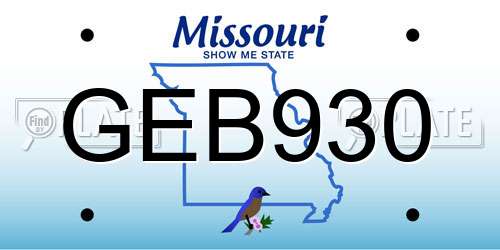 GEB930 Missouri License Plate