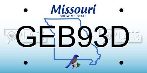 GEB93D Missouri License Plate
