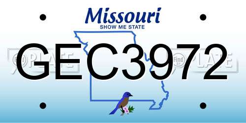 GEC3972 Missouri License Plate