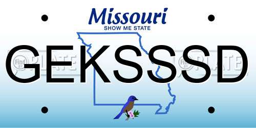GEKSSSD Missouri License Plate